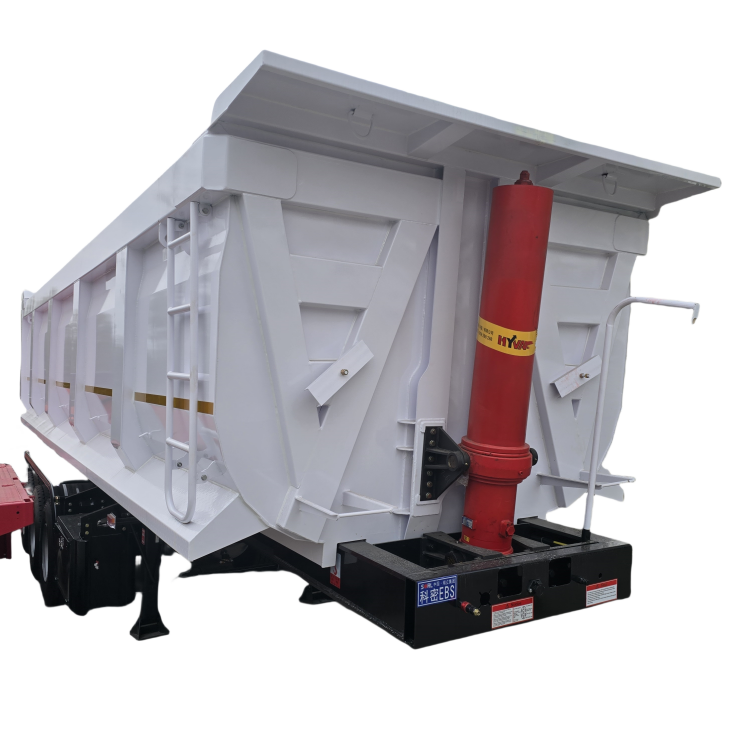 3 axles rear dump semi-trailer white