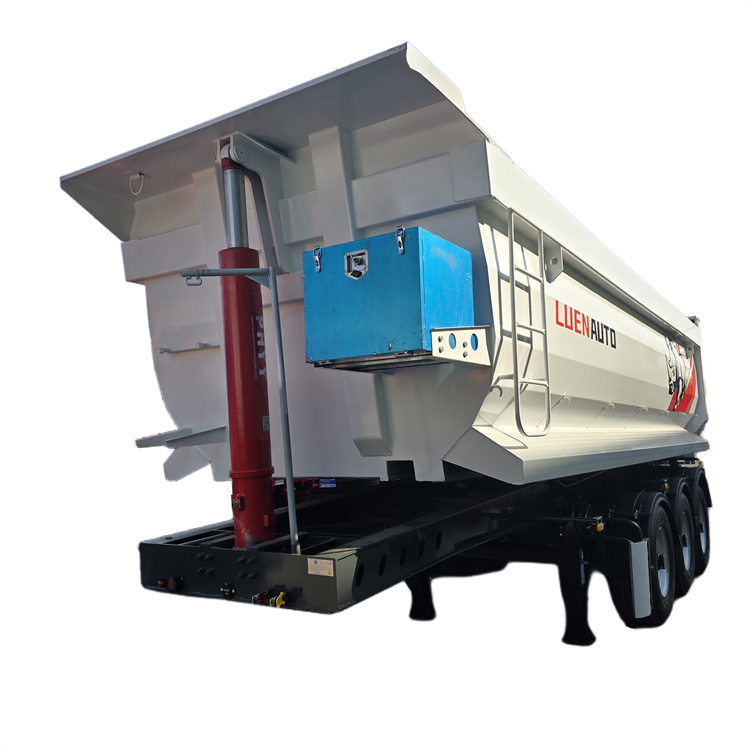 3 axles rear dump semi-trailer white