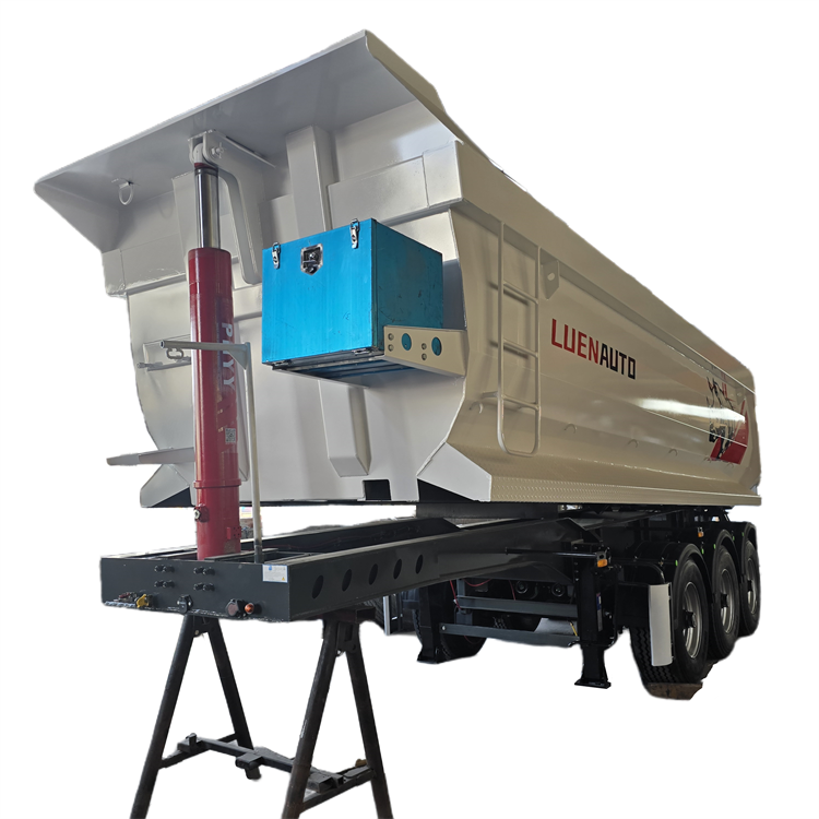 3 axles rear dump semi-trailer white